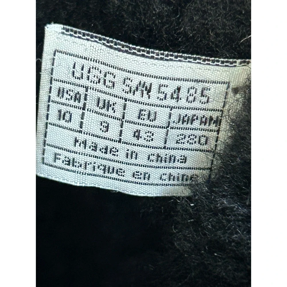UGG Australia Beacon #5485 Black Leather & Genuine Sheepskin Pull On Boots Sz 10